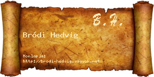 Bródi Hedvig névjegykártya